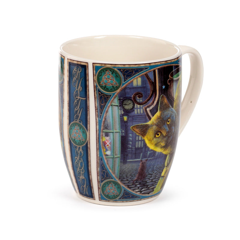 Lisa Parker Rusty Cauldron Cat Mug with tea