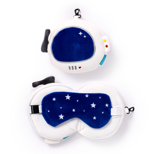 Relaxeazzz Travel Pillow & Eye Mask - Space Cadet Design