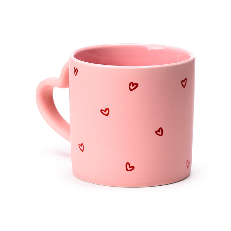 Giftable Amore Heart Shaped Handle Mug with flowers