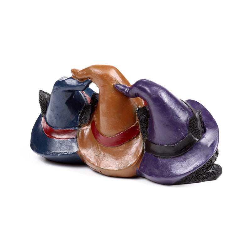 Witches Hats Cat Trio - Whimsical Home Decor