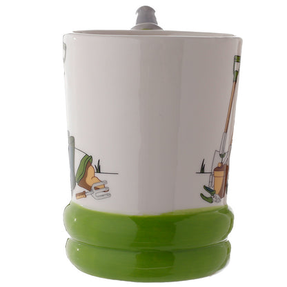 Garden Hose Shaped Handle Ceramic Mug - Side View