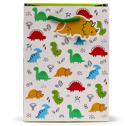 Quality card stock Medium Gift Bag with Dinosauria Jr theme