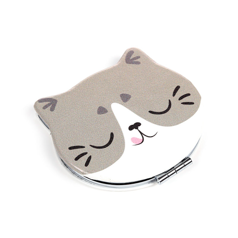 Charming cat-themed Leatherette Compact Mirror
