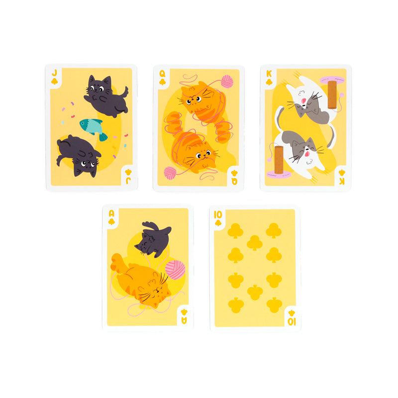 Eco-friendly playing cards with whimsical cat art