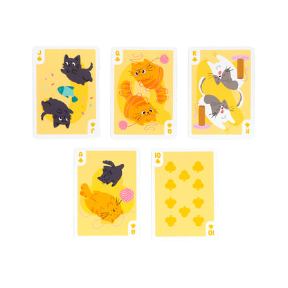 Eco-friendly playing cards with whimsical cat art