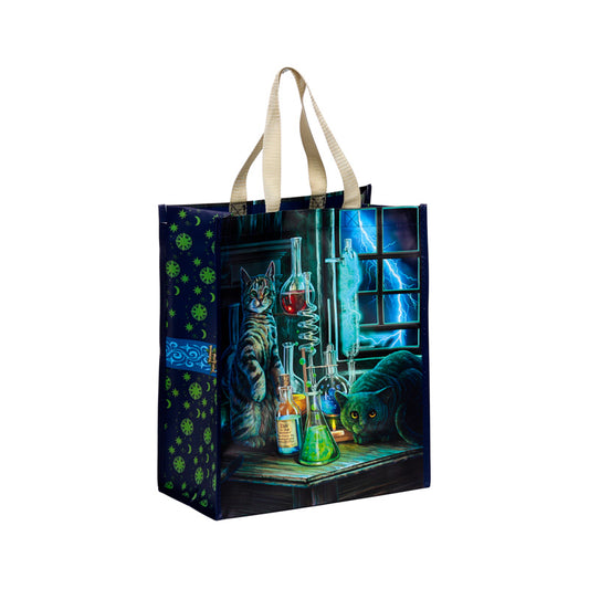 Durable Reusable Shopping Bag featuring Jekyll and Hyde Cats artwork