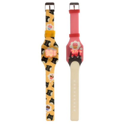 Feline Fine Cat Silicone Digital Watch in vibrant design