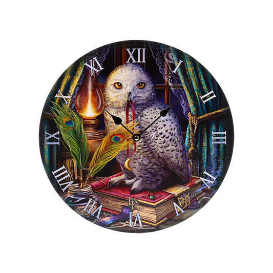 Lisa Parker Guardian of Spells Owl Wall Clock
