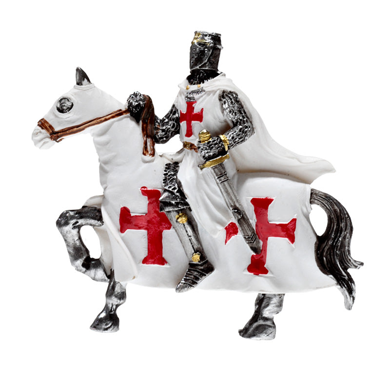 Detailed view of Crusader Knight on Horseback Magnet