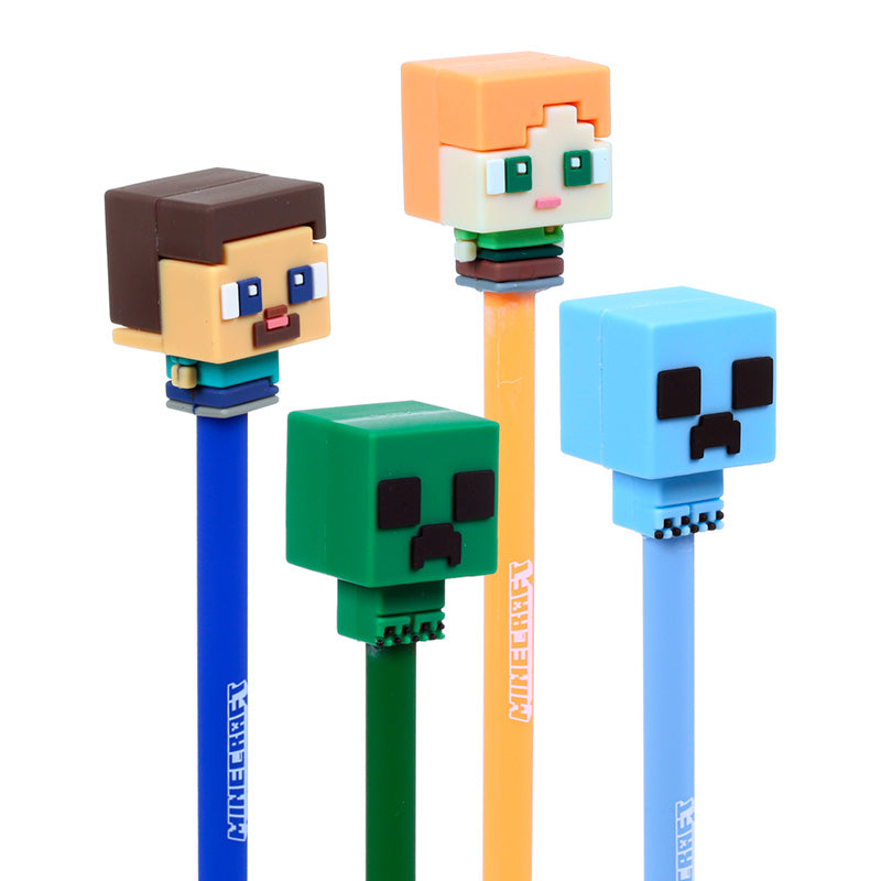 Minecraft Chibi Erasable Pen with silicone topper