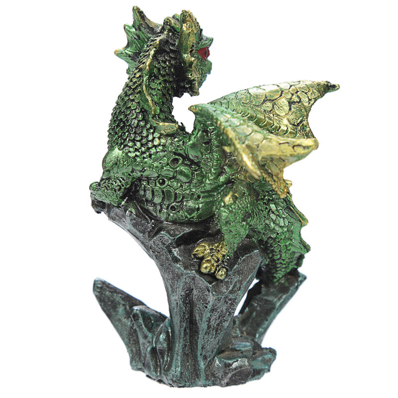 Close-up of Rock Crystal Enchanted Nightmare Dragon Figurine details
