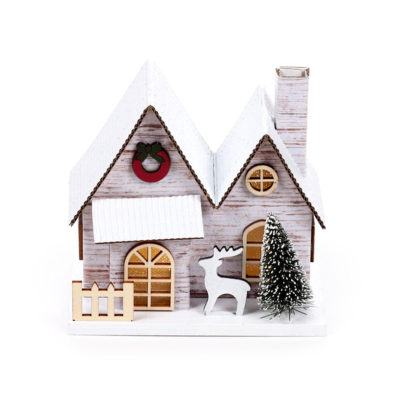 Close-up view of Silver Birch Christmas House decoration