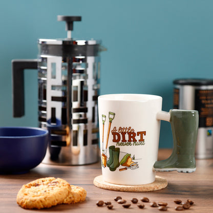 Charming garden motif on ceramic mug