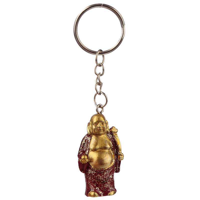 Lucky Buddha Novelty Keyring - vibrant colours