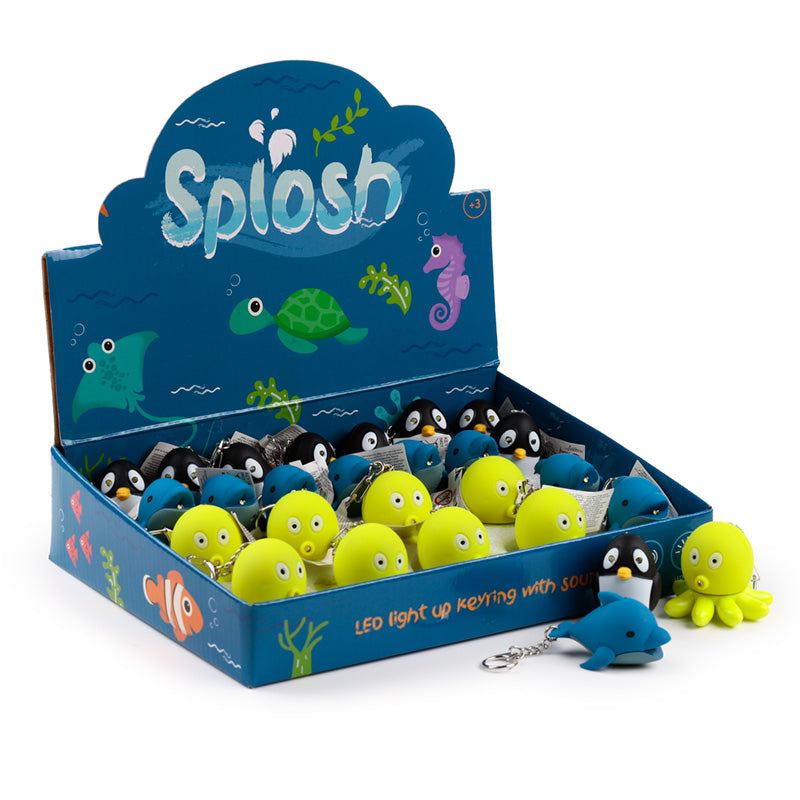 LED Light & Sound Keyring - Sealife displayed