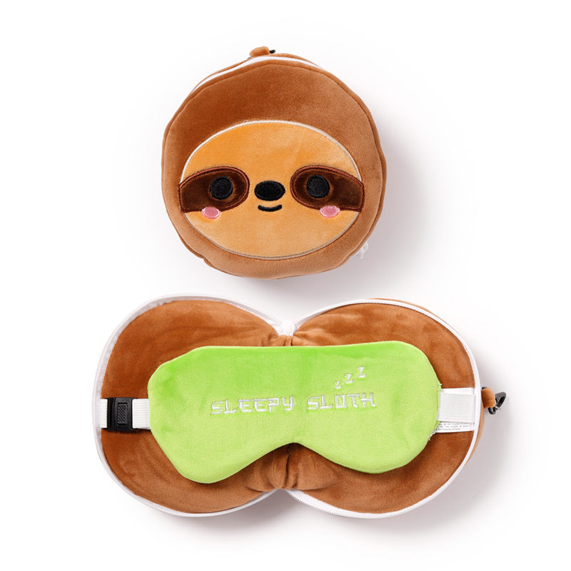 Relaxeazzz Sloth Travel Pillow and Eye Mask Set
