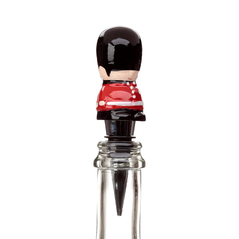 Close-up of London Guardsman Bottle Stopper