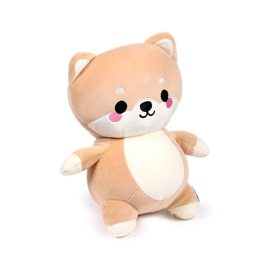 Shuggs the Shiba Inu plush toy in travel pillow form