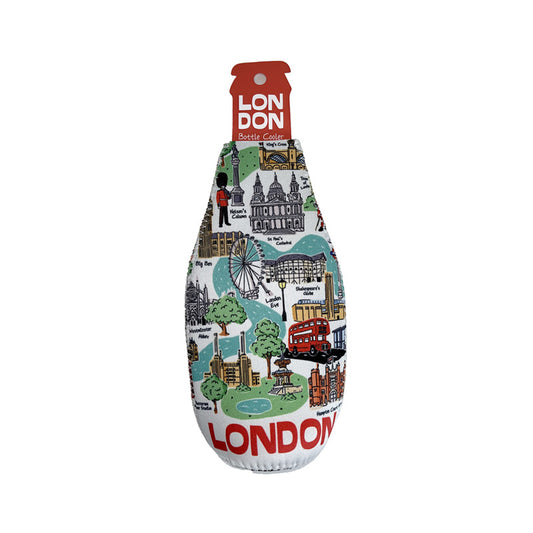 London Souvenir Bottle Cooler featuring the skyline design