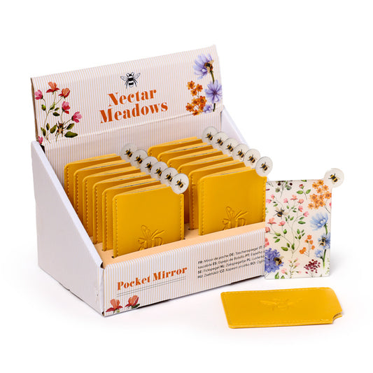 Pocket Mirror with Nectar Meadows Bee design