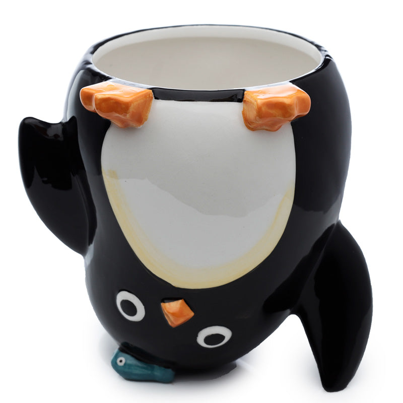 Close-up of Huddle Penguin ceramic mug