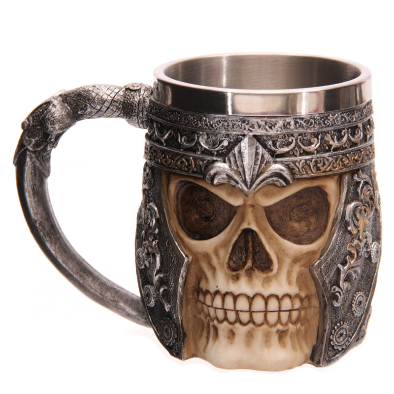Decorative Skull Warrior Tankard front view