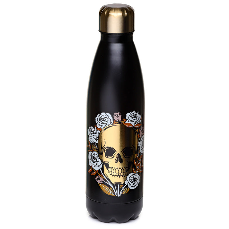 Insulated Drinks Bottle with Skulls and Roses Design