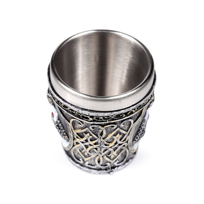 Medieval White Knight Decorative Shot Glass in themed decor
