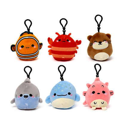 Close-up of Squidglys Plush Keyring - Sealife