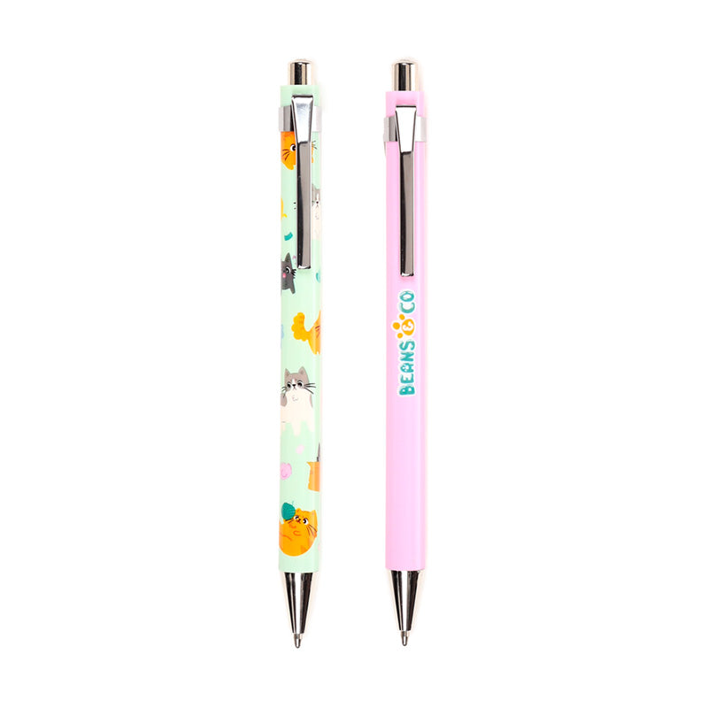 Close-up of Beans & Co Cats Pen Twin Set
