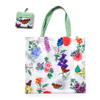 Compact Foldable Shopping Bag in Butterfly Meadows