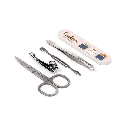 Pusheen the Cat manicure set displayed on vanity