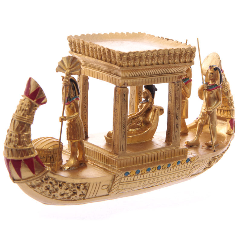 Decorative Gold Egyptian Canopy Boat - Side View