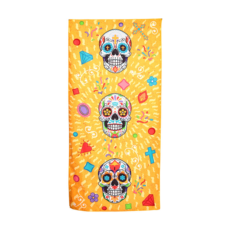 Microfibre Beach Towel featuring Day of the Dead design