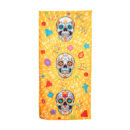 Microfibre Beach Towel featuring Day of the Dead design