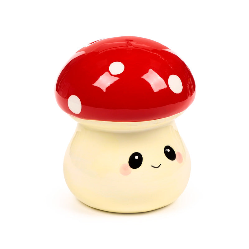 Ceramic money box with cute mushroom design