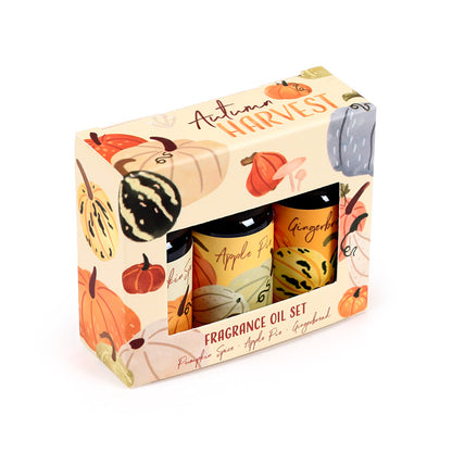 Set of 3 Autumn Harvest Fragrance Oils - Pumpkin Spice, Apple Pie, Gingerbread