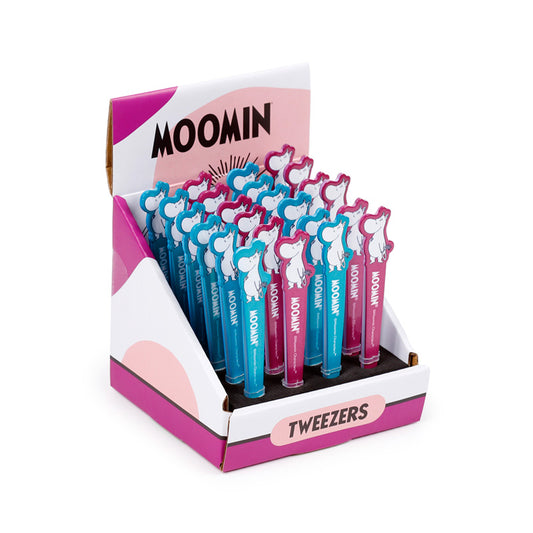 Moomin shaped tweezers in blue and purple