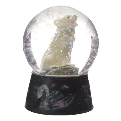 Close-up of Dream Protector Wolf Snow Globe