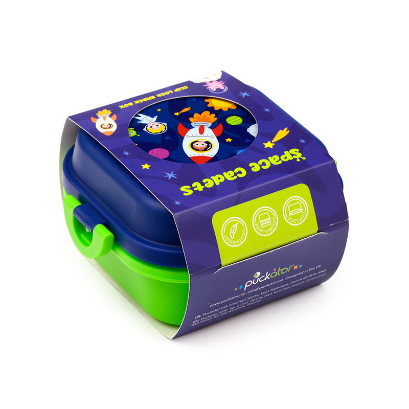 Bento Clip Lock Snack Lunch Box - Space Cadets with snacks displayed