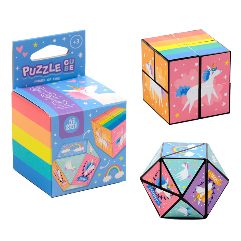 Unicorn Magic Puzzle Cube Toy with assorted designs