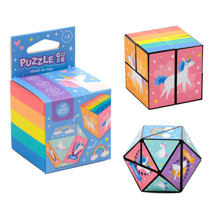 Unicorn Magic Puzzle Cube Toy with assorted designs