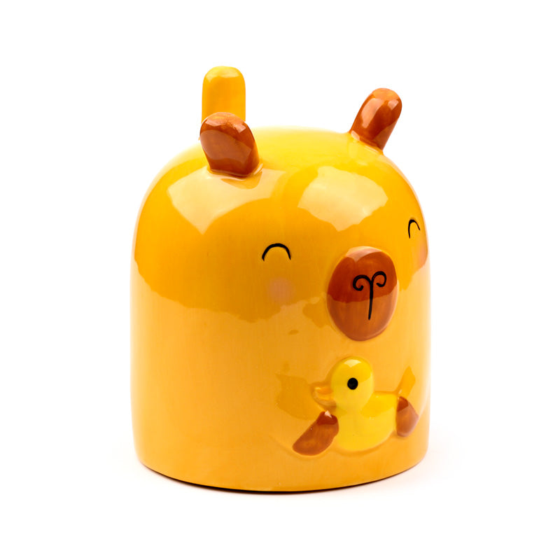 Novelty Upside Down Ceramic Mug featuring a capybara design