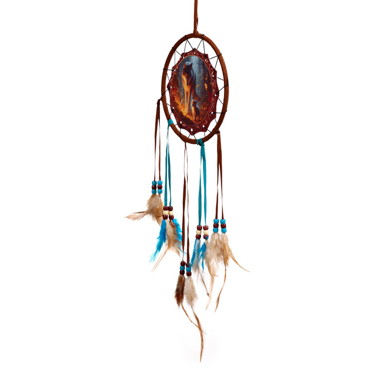 Fairy dream wolf and cub small dreamcatcher
