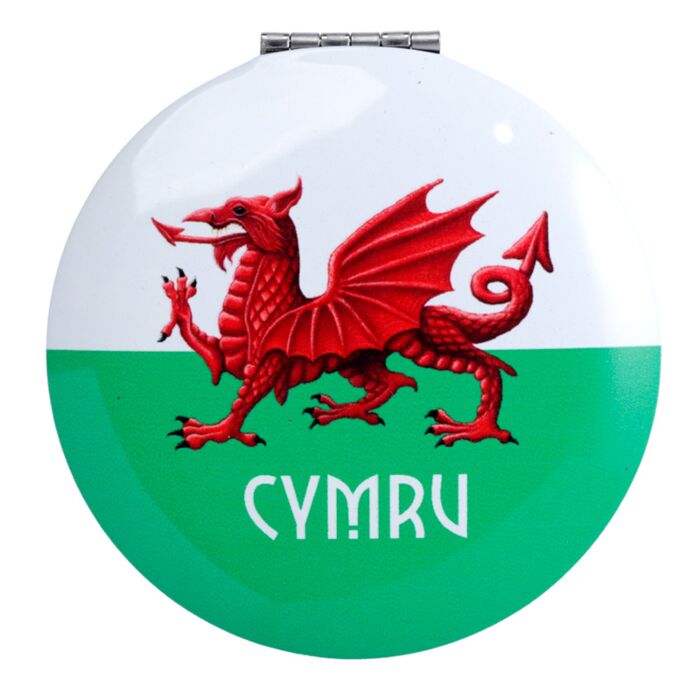 Welsh Dragon Compact Mirror - Opened View