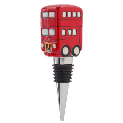 Close-up of Routemaster Bus ceramic bottle stopper