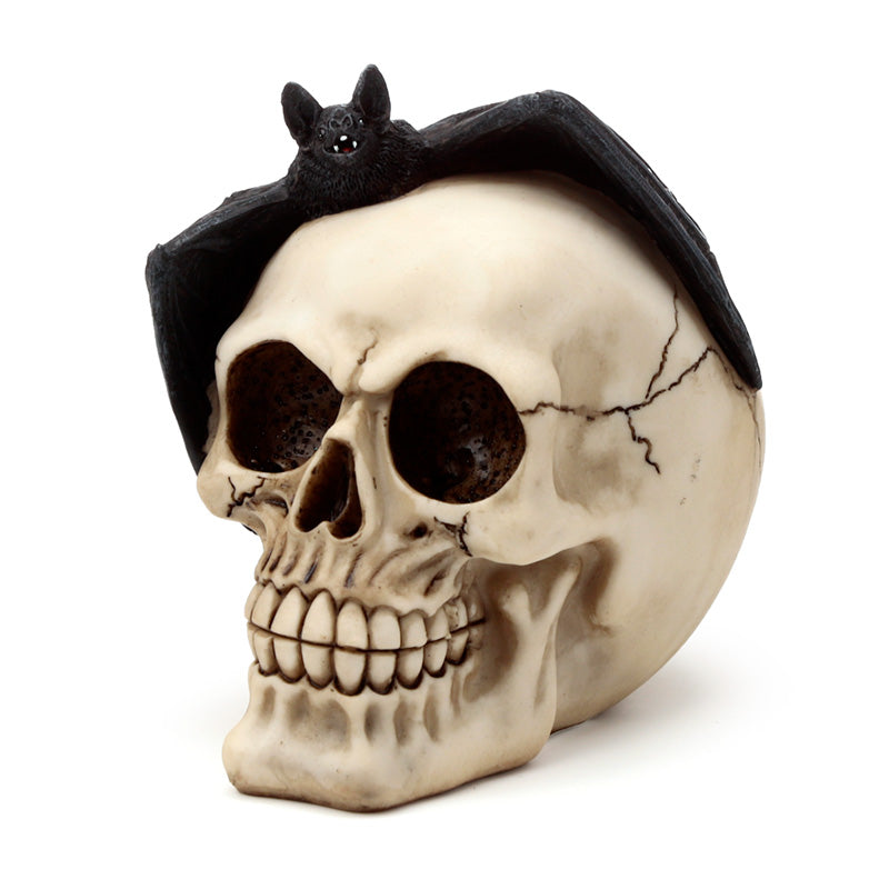 Gothic Decor Skull with Bat