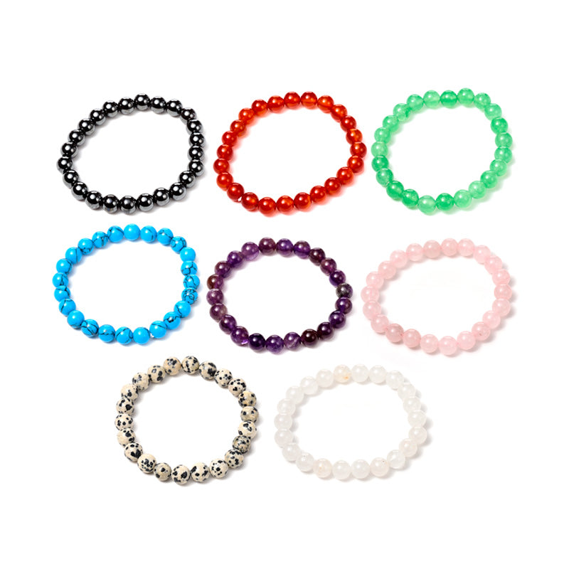Close-up of unique natural gemstone beads