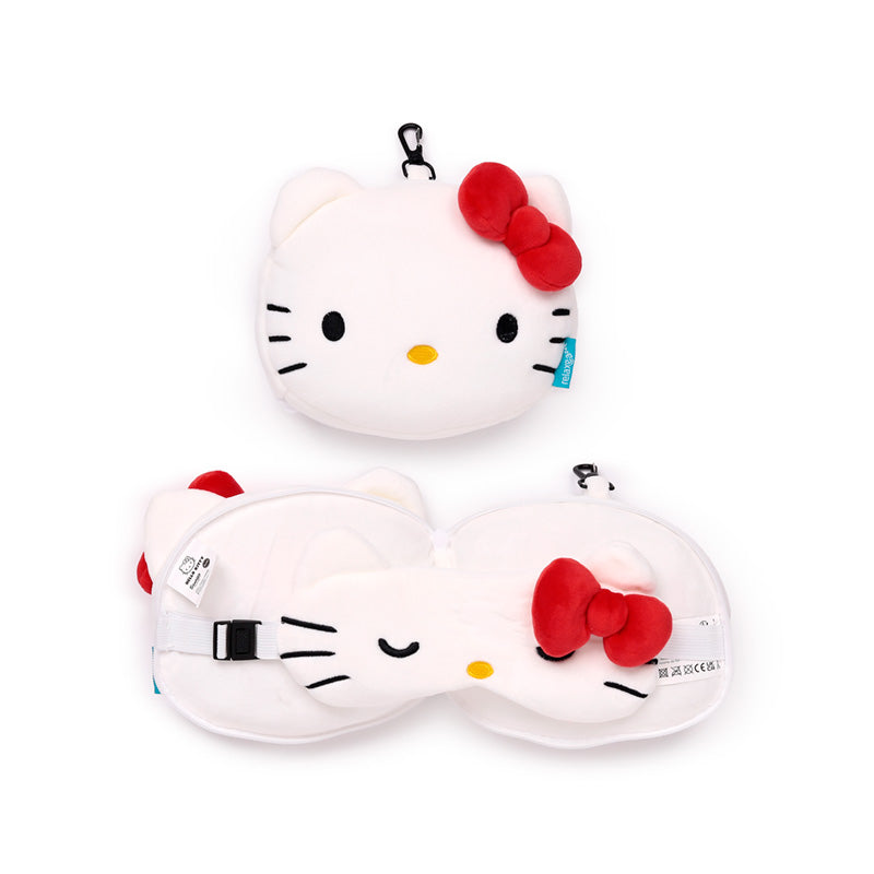 Relaxeazzz Hello Kitty Travel Pillow and Eye Mask Set