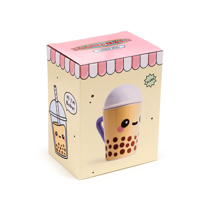 Cute bubble tea design on ceramic mug